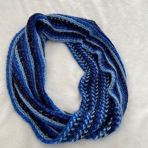 Coldwater Creek infinity scarf in shades of blue stripes